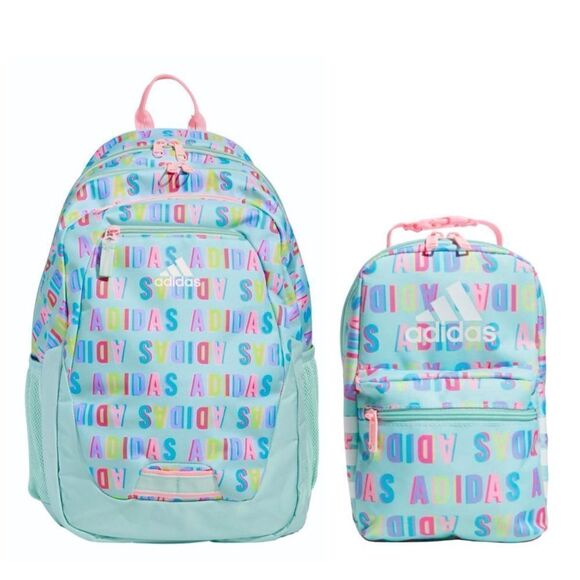 Adidas Foundations 6 Backpack and Adidas Santiago 3 Lunch Bag Set - Picture 1 of 12